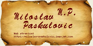 Miloslav Paskulović vizit kartica